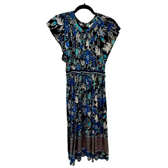 Ulla Johnson Lottie Midi Voile Dress | Lapis Blue Floral | Size 2 - Picture 6 of 16